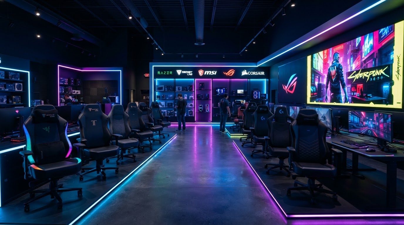 Showroom ChaiseDegam avec plusieurs chaises gaming exposées